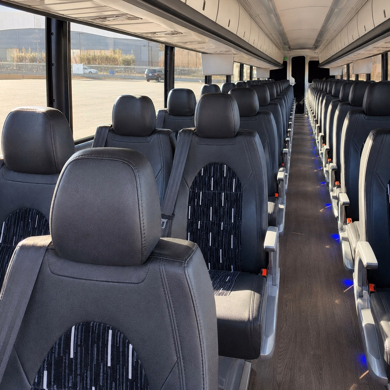 56 passenger charter bus interior